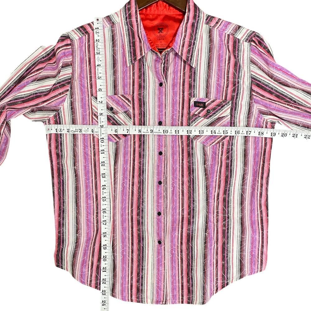 Twenty X Western Shirt Womens M Pink Stripe Snap Button - Picture 3 of 5